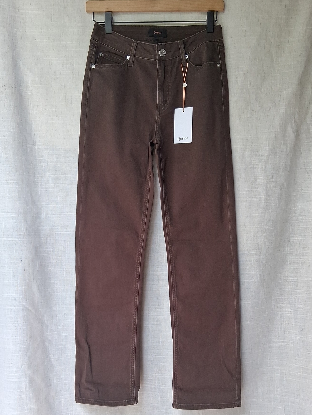 Quince Bella Stretch Straight Jeans Coffe Bean Brown 26